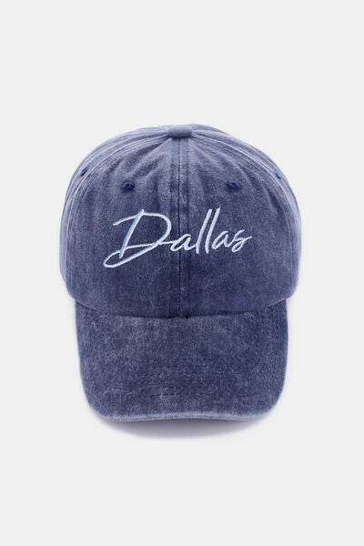Zenana Washed DALLAS Embroidered Baseball Cap - Hovatok