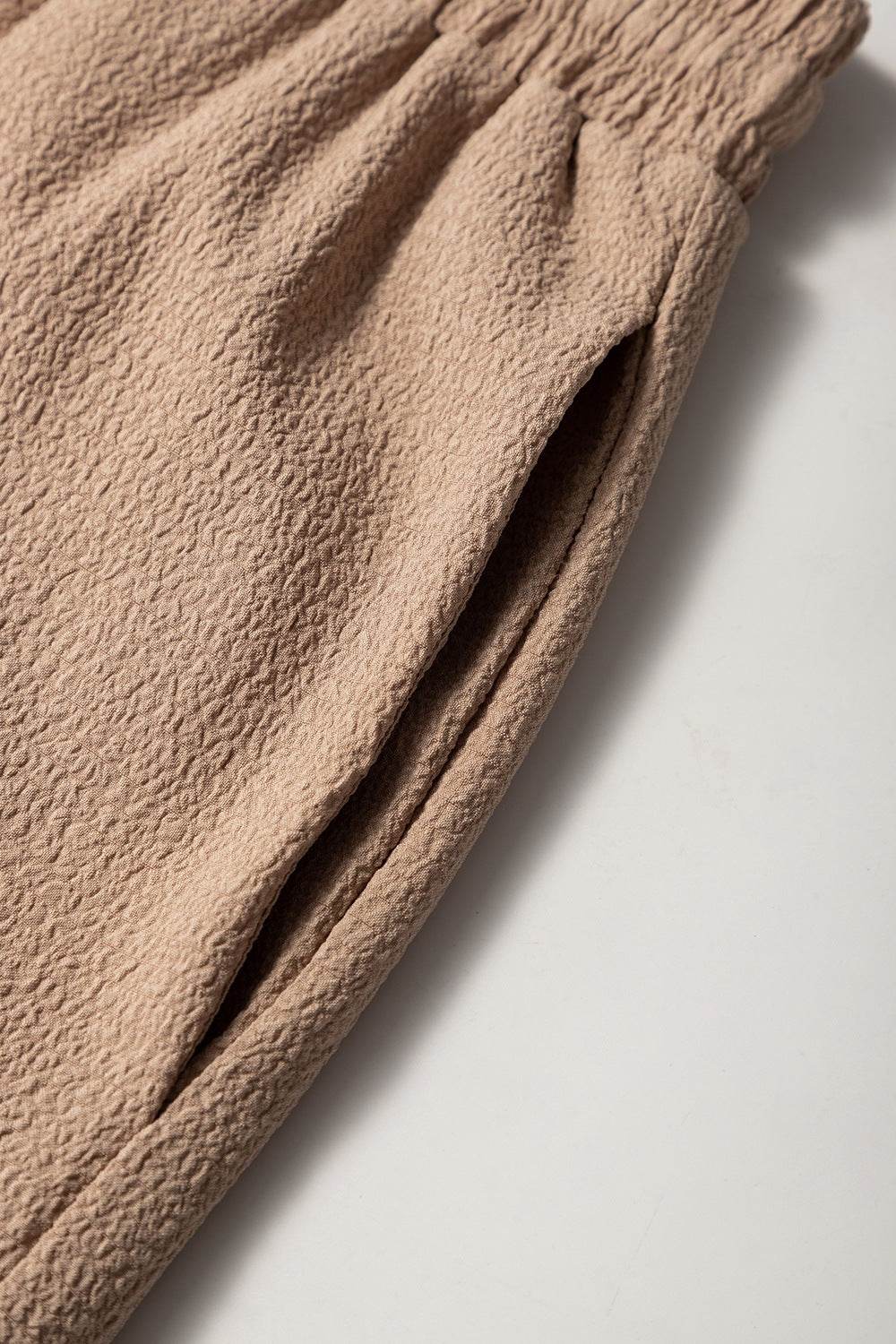 Textured Tiered Edge High Waist Shorts - Hovatok