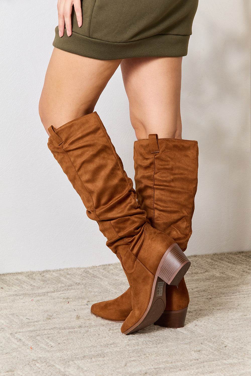 East Lion Corp Block Heel Knee High Boots - Hovatok