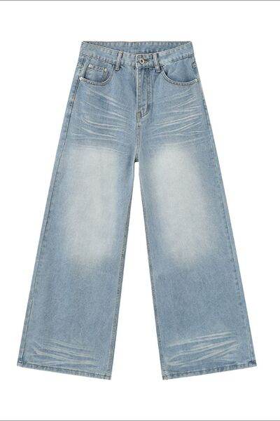 Wide Leg Jeans with Pockets - Hovatok