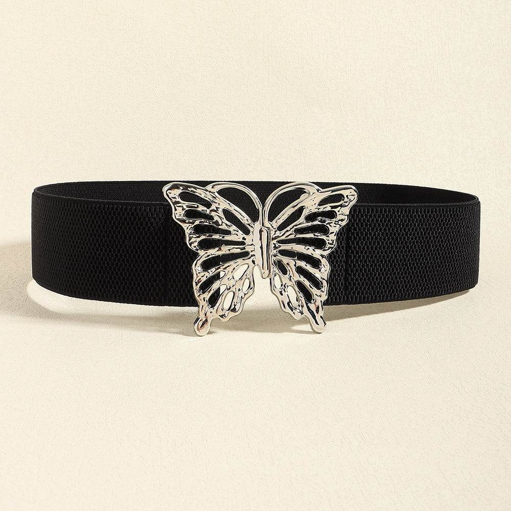 Butterfly Alloy Buckle Elastic Belt - Hovatok