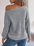 Openwork Long Sleeve Sweater - Hovatok