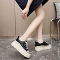 Lace Up Round Toe Platform Sneakers - Hovatok