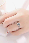Adored 925 Sterling Silver 3 Carat Moissanite 6-Prong Ring - Hovatok