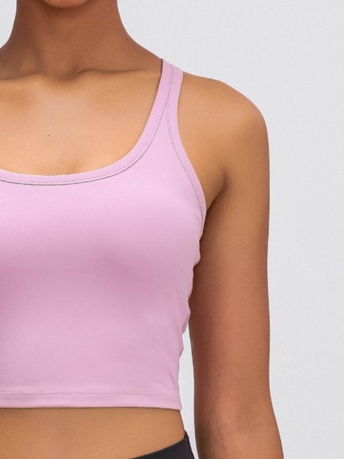 Millennia Scoop Neck Active Tank with Detachable Chest Pads - Hovatok