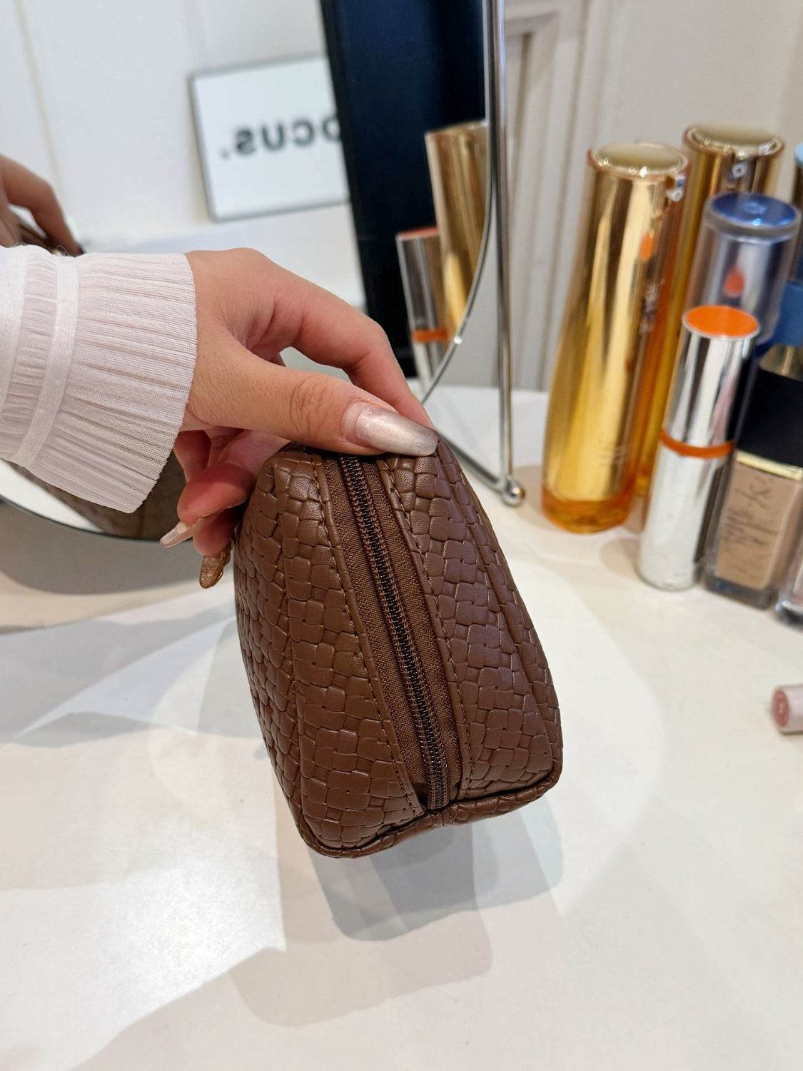 PU Leather Woven Clutch - Hovatok