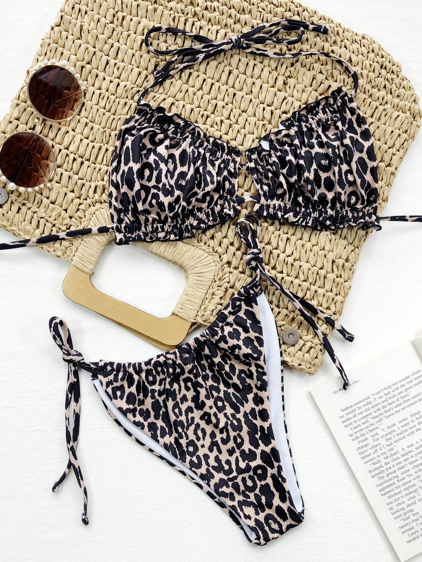 Frill Trill Halter Neck Bikini Set - Hovatok