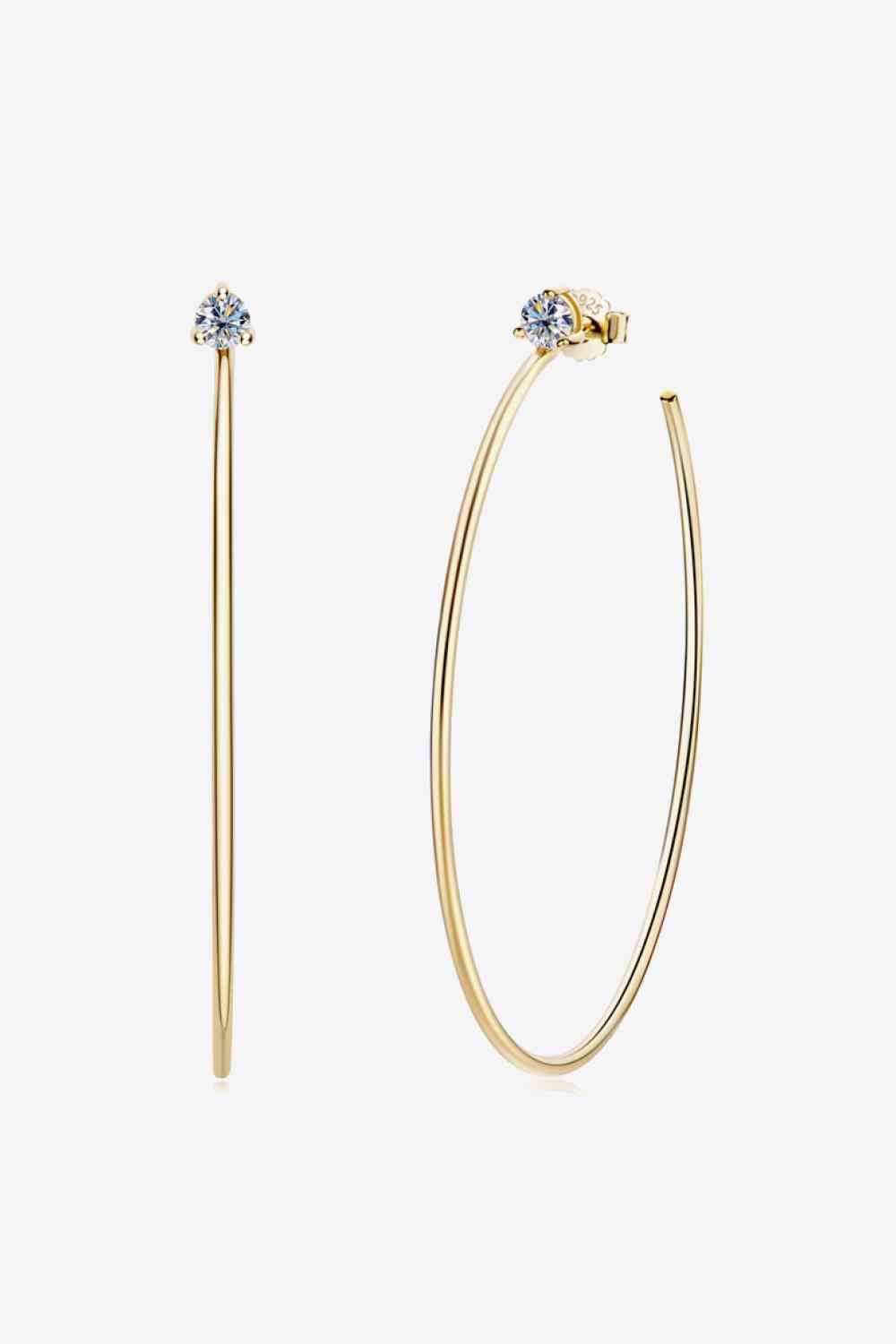 Adored 925 Sterling Silver Moissanite Hoop Earrings - Hovatok
