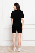 Round Neck Short Sleeve T-Shirt and Shorts Set - Hovatok