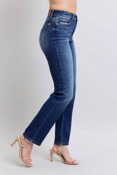 Judy Blue Full Size Washed Straight Leg Jeans with Pockets - Hovatok