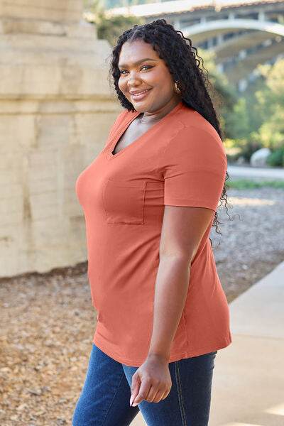 Basic Bae Bamboo Full Size V-Neck Short Sleeve T-Shirt - Hovatok