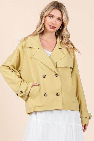 Mittoshop Double Breasted Long Sleeve Trench Coat Jacket - Hovatok