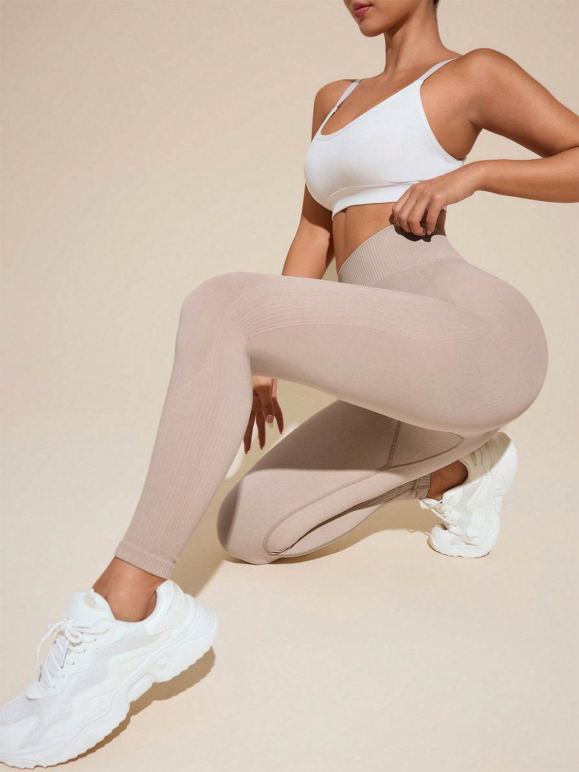 Solid High Rise Active Leggings - Hovatok