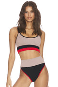 Color Block Spaghetti Strap Two-Piece Swim Set - Hovatok