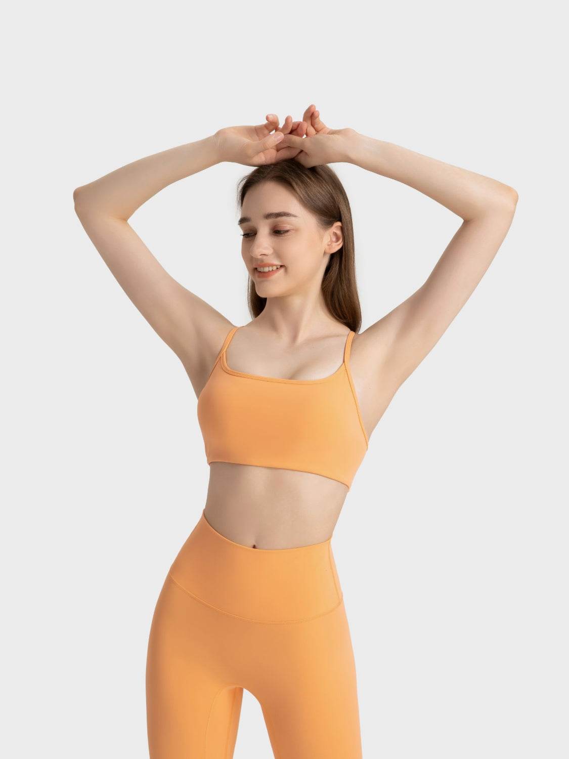 Millennia Crisscross Back Scoop Neck Active Cami with Detachable Chest Pads - Hovatok