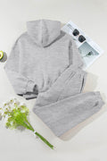 Dropped Shoulder Long Sleeve Hoodie and Pants Active Set - Hovatok