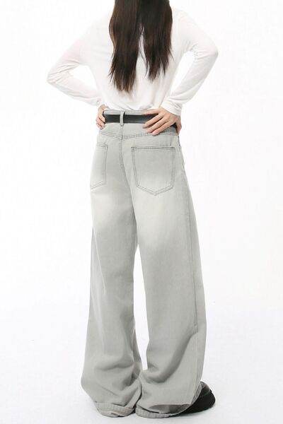 Wide Leg Jeans with Pockets - Hovatok