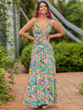 Twisted Printed V-Neck Cami Dress - Hovatok