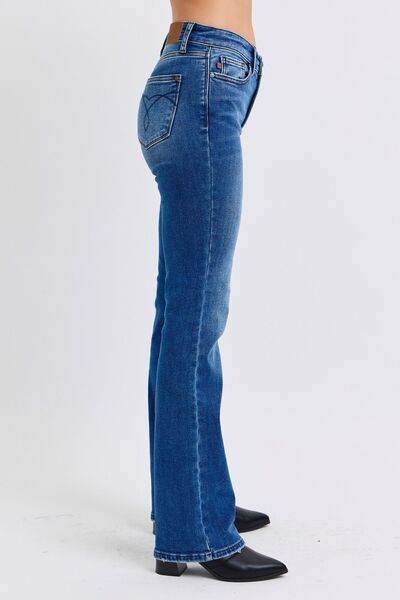 Judy Blue Full Size Run Mid-Rise Bootcut Jeans with Thermal Lining - Hovatok