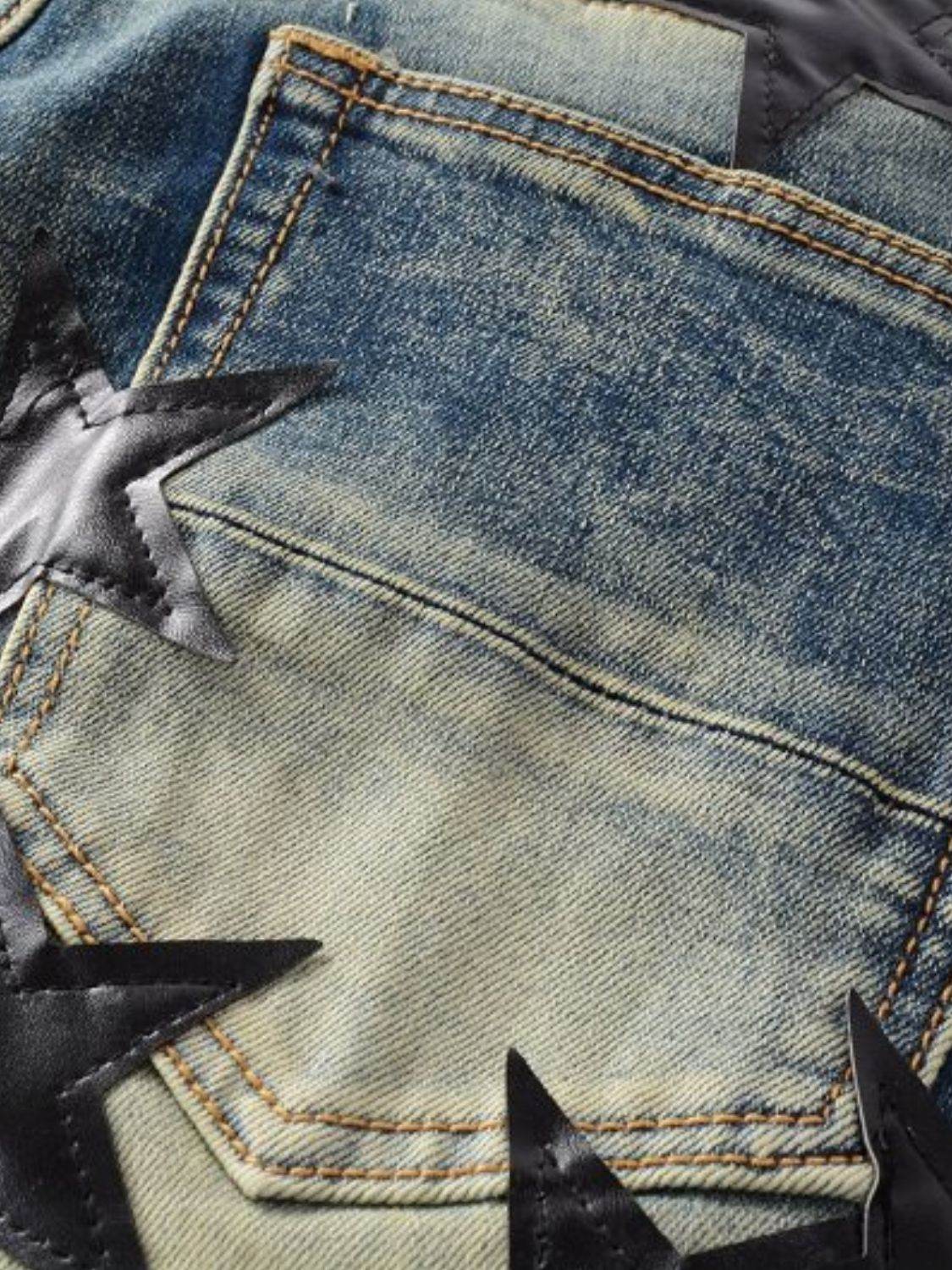 Men's Washed Star Slim Jeans - Hovatok