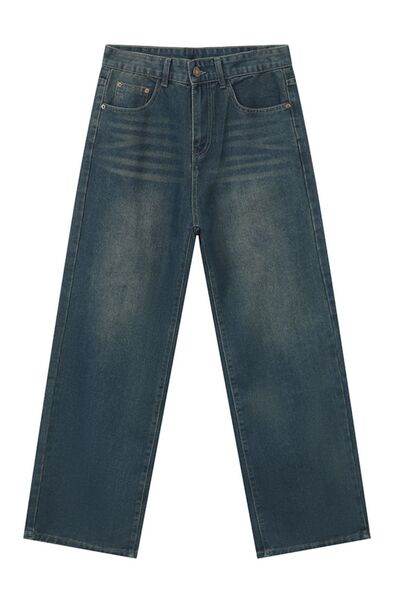 Men's Mid Rise Straight Leg Jeans - Hovatok