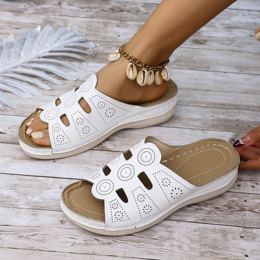 Open-Toe Cutout Sandals - Hovatok