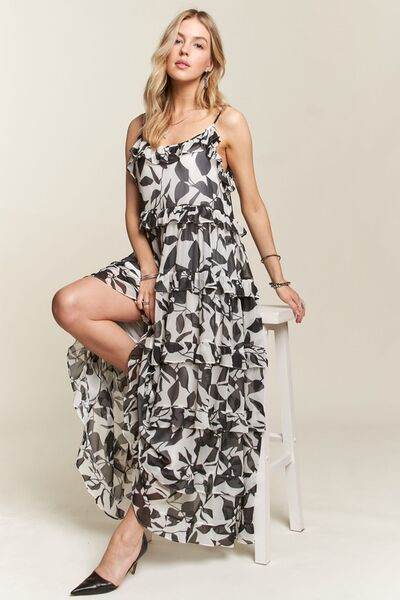 ADORA Ruffled Tiered Scoop Neck Cami Dress - Hovatok