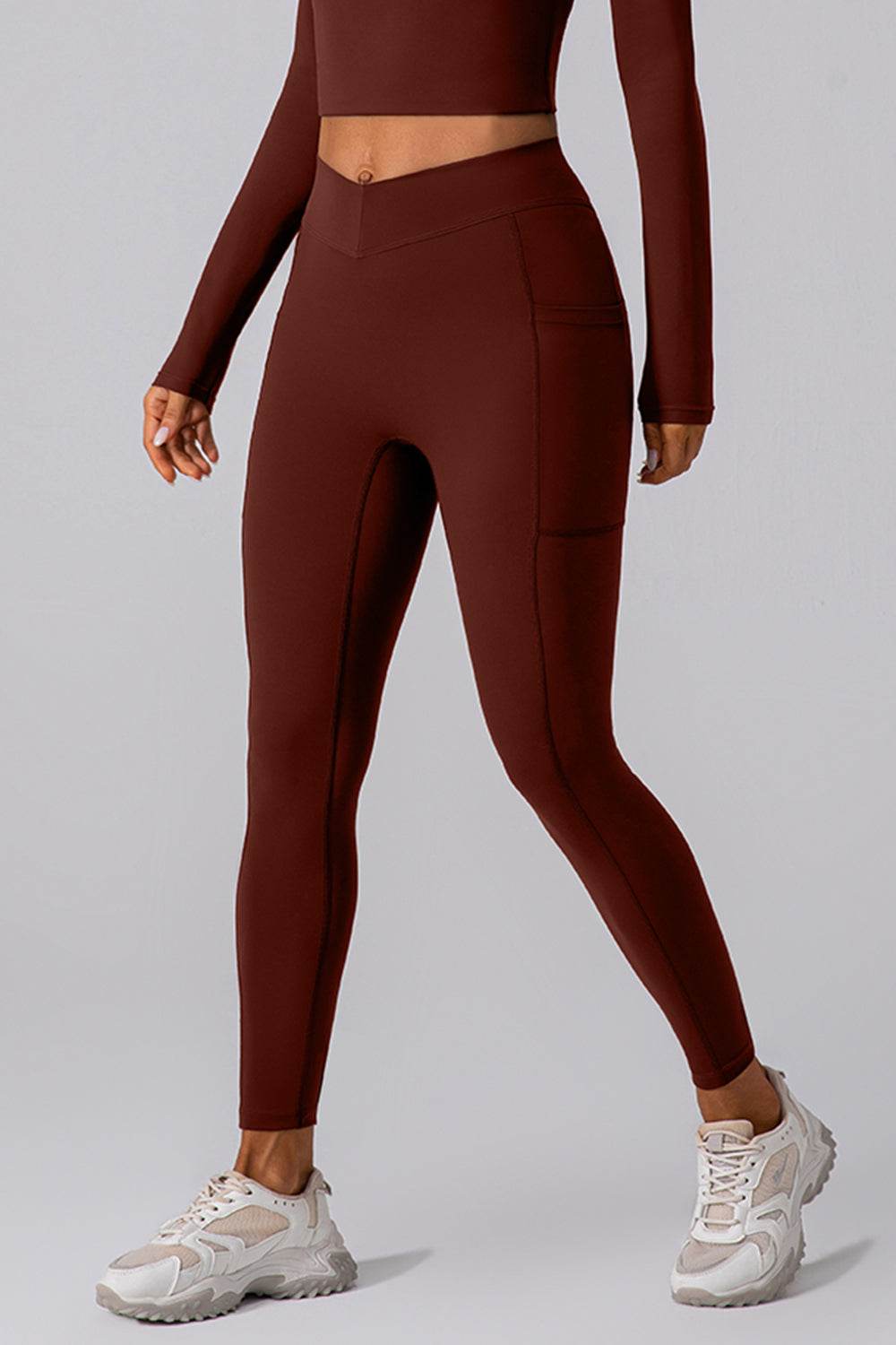 High Waist Active Leggings with Pockets - Hovatok