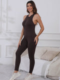 Half Zip Wide Strap Active Jumpsuit - Hovatok