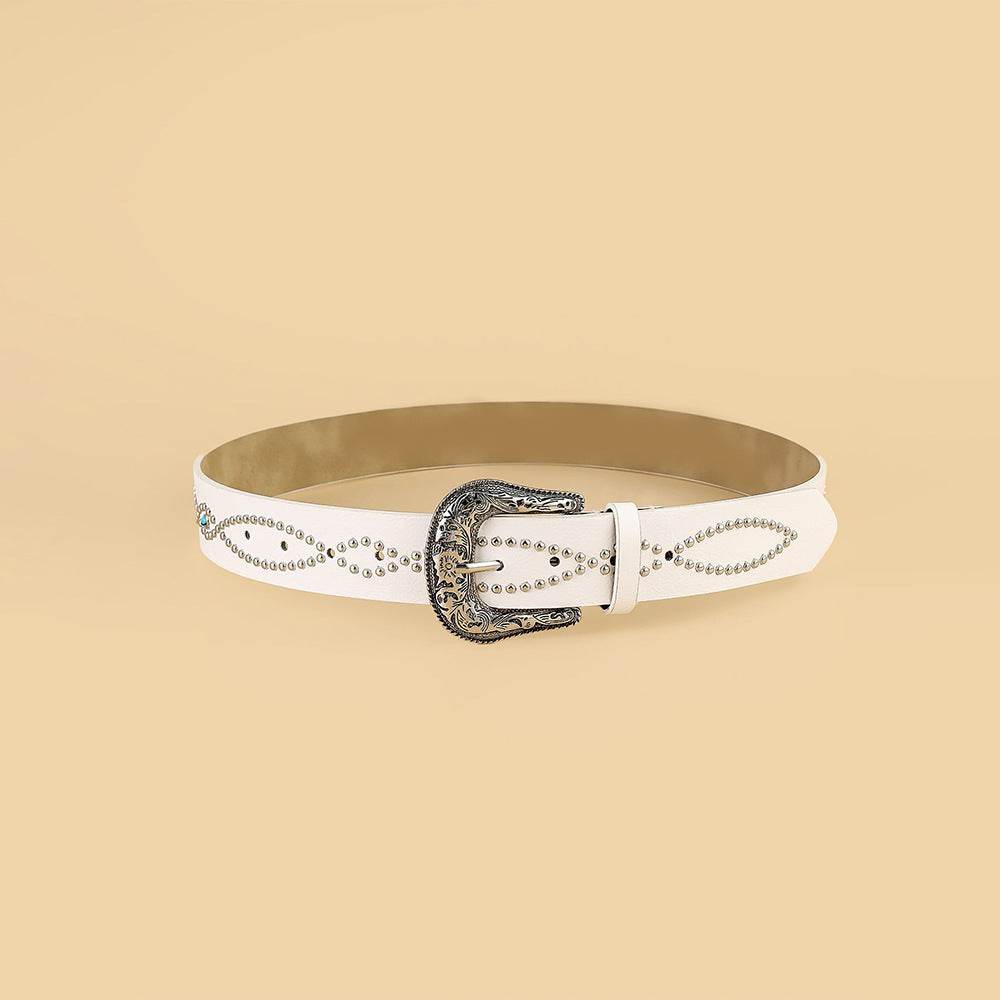 PU Leather Rhinestone Belt - Hovatok