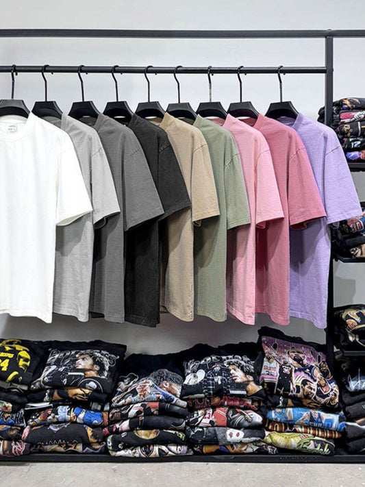 Men's Full Size Round Neck Washed T-Shirt Plus Size - Hovatok