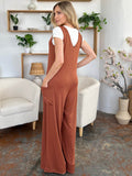 Double Take Full Size Sleeveless Wide Leg Jumpsuit with Pockets - Hovatok