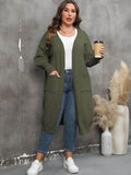 Plus Size Long Sleeve Pocketed Cardigan - Hovatok