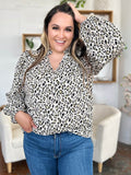 Double Take Full Size Leopard Long Sleeve Blouse - Hovatok