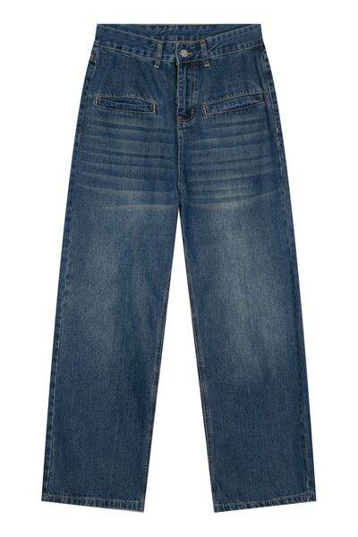 Front Pockets Baggy Jeans - Hovatok