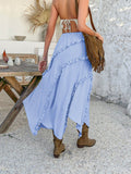 Devine Slit Drawstring Ruffled Skirt - Hovatok