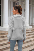 Angel Wings Round Neck Openwork Long Sleeve Pullover Sweater - Hovatok