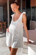 Full Size Scoop Neck Tie Shoulder Romper - Hovatok