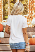 Pumpkin Round Neck Short Sleeve T-Shirt - Hovatok