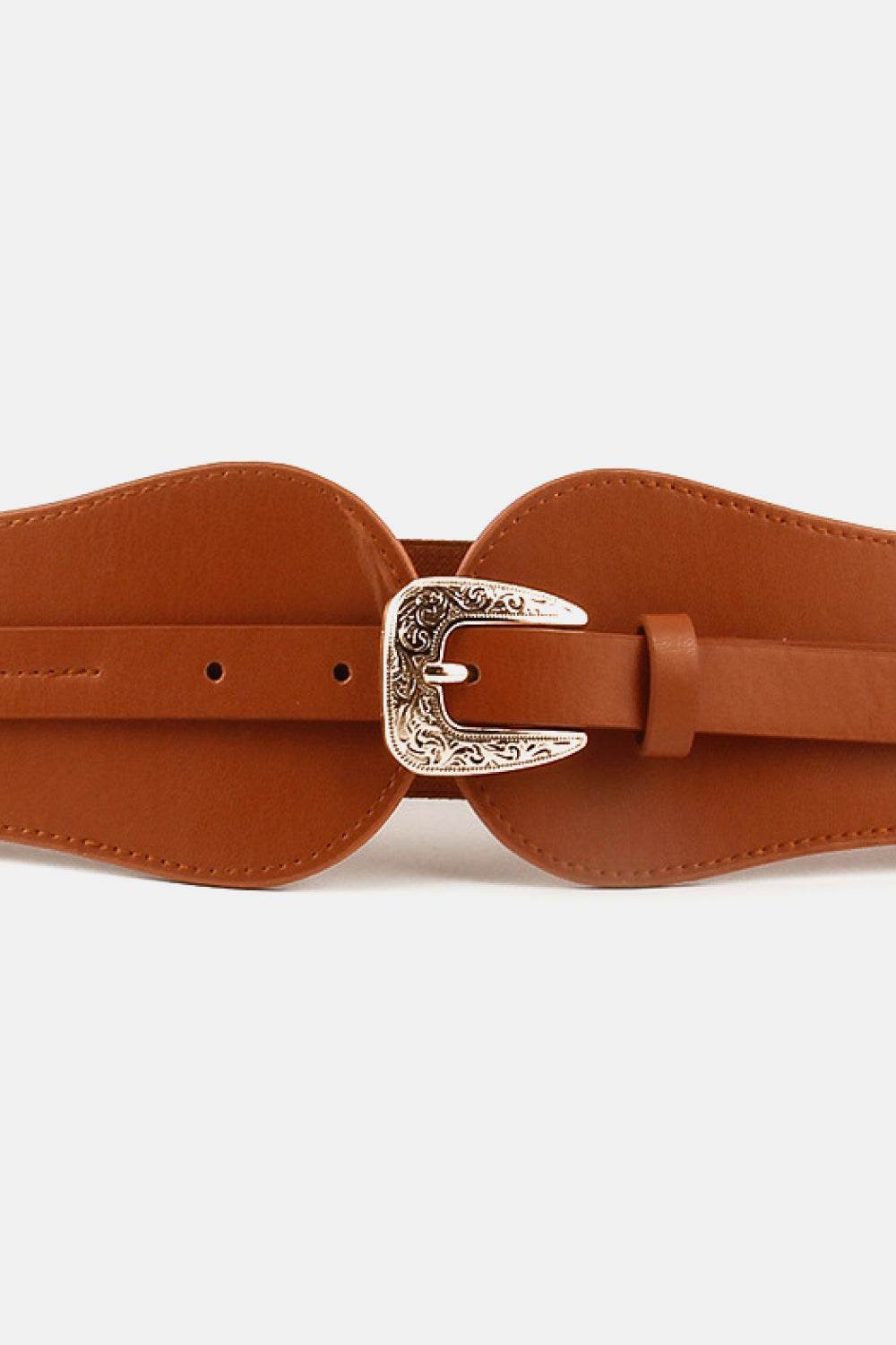 Wide Elastic Belt with Alloy Buckle - Hovatok
