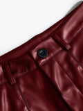 PU Leather High Rise Shorts - Hovatok