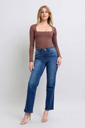 Judy Blue Full Size Side Seam Detail Straight Jeans with Pockets - Hovatok