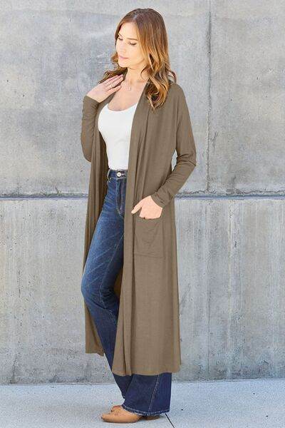 Basic Bae Full Size Open Front Long Sleeve Cover Up - Hovatok
