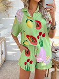 Devine Printed Button Down Shirt and Shorts Set - Hovatok