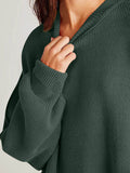 Double Take Side Slit Round Neck Long Sleeve Sweater - Hovatok