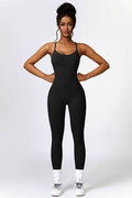 Basic Bae Open Back Spaghetti Strap Active Jumpsuit - Hovatok