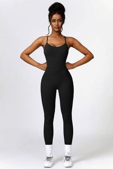 Basic Bae Open Back Spaghetti Strap Active Jumpsuit - Hovatok