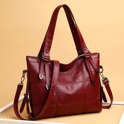 PU Leather Medium Handbag - Hovatok