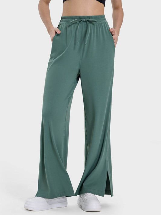 Millennia Slit Wide Leg Active Pants - Hovatok