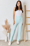 RISEN Full Size High Waist Ultra Soft Knit Flare Pants - Hovatok